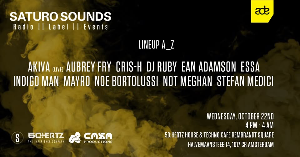 Saturo Sounds ADE 2025 Opening Party: The Deeper Side Of House And Techno