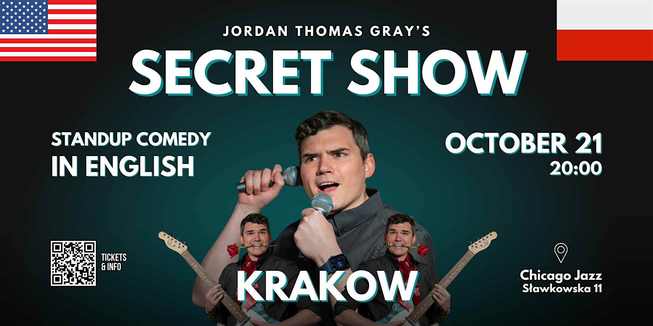 Krakow • Secret Show • Standup Comedy in ENGLISH with Jordan Thomas Gray