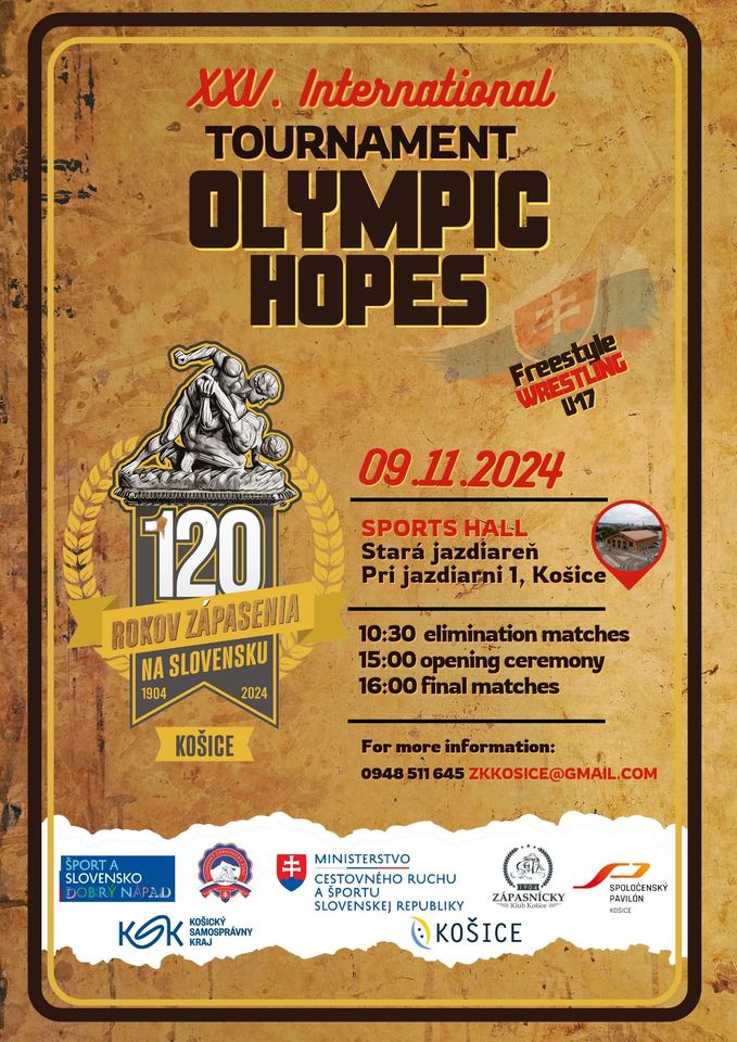 XXV. ročník OLYMPIJSKÝCH NÁDEJÍ V ZÁPASENÍ  VOĽNÝM  ŠTÝLOM U17
