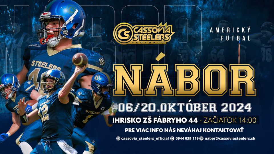Nábor do klubu amerického futbalu Cassovia Steelers