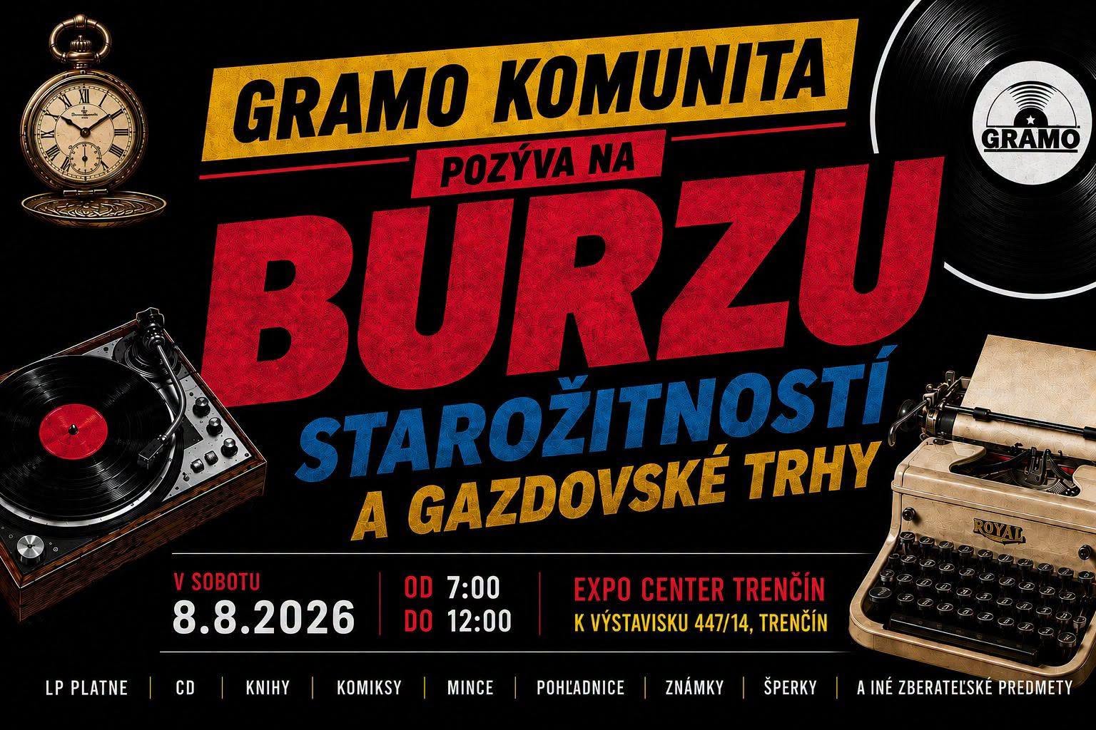 Gramo komunita pozýva na Burzu starožitností a gazdovské trhy v Expo Center Trenčín