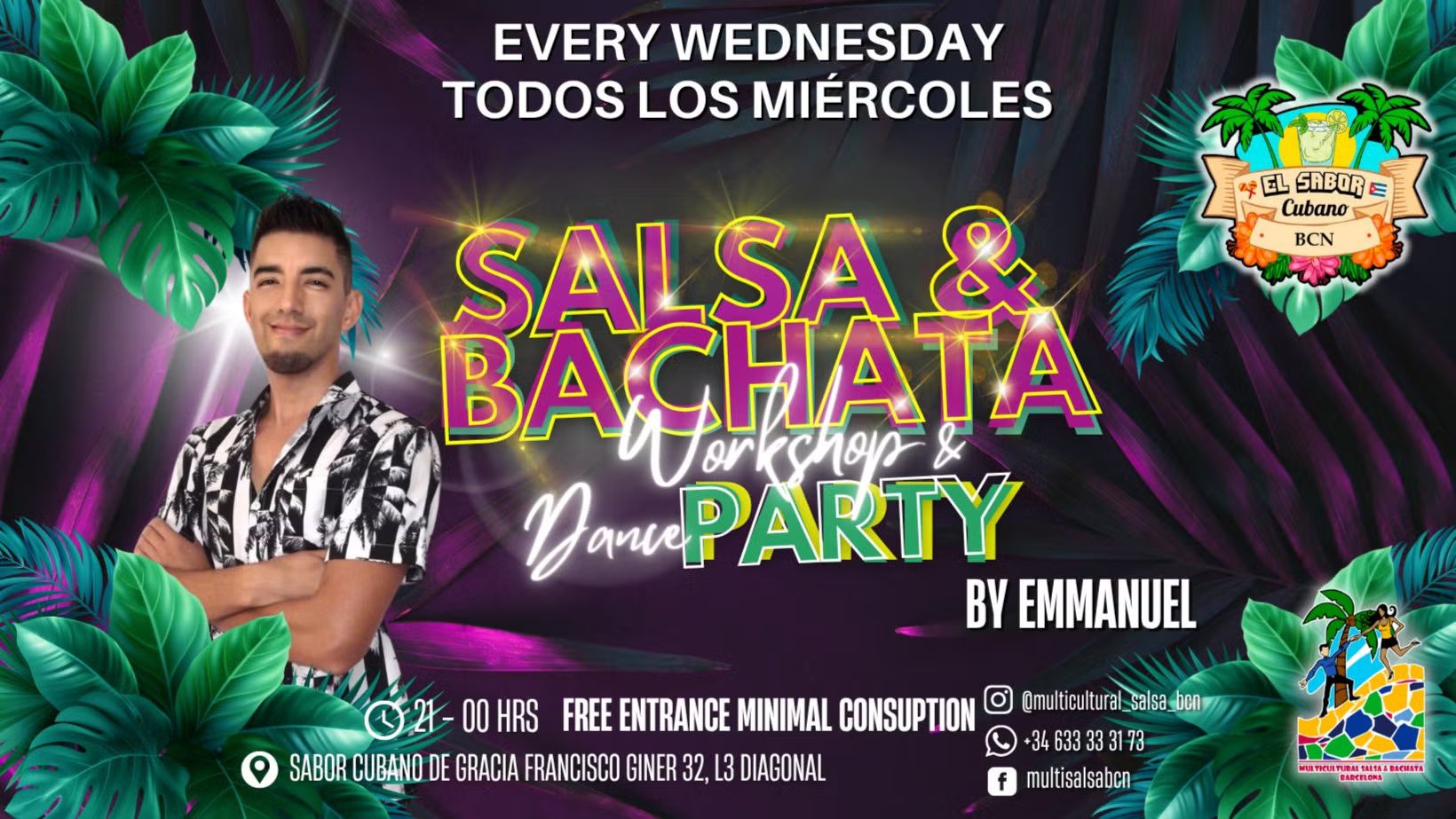 Wednesday Free Salsa Bachata + Social Dance Classes