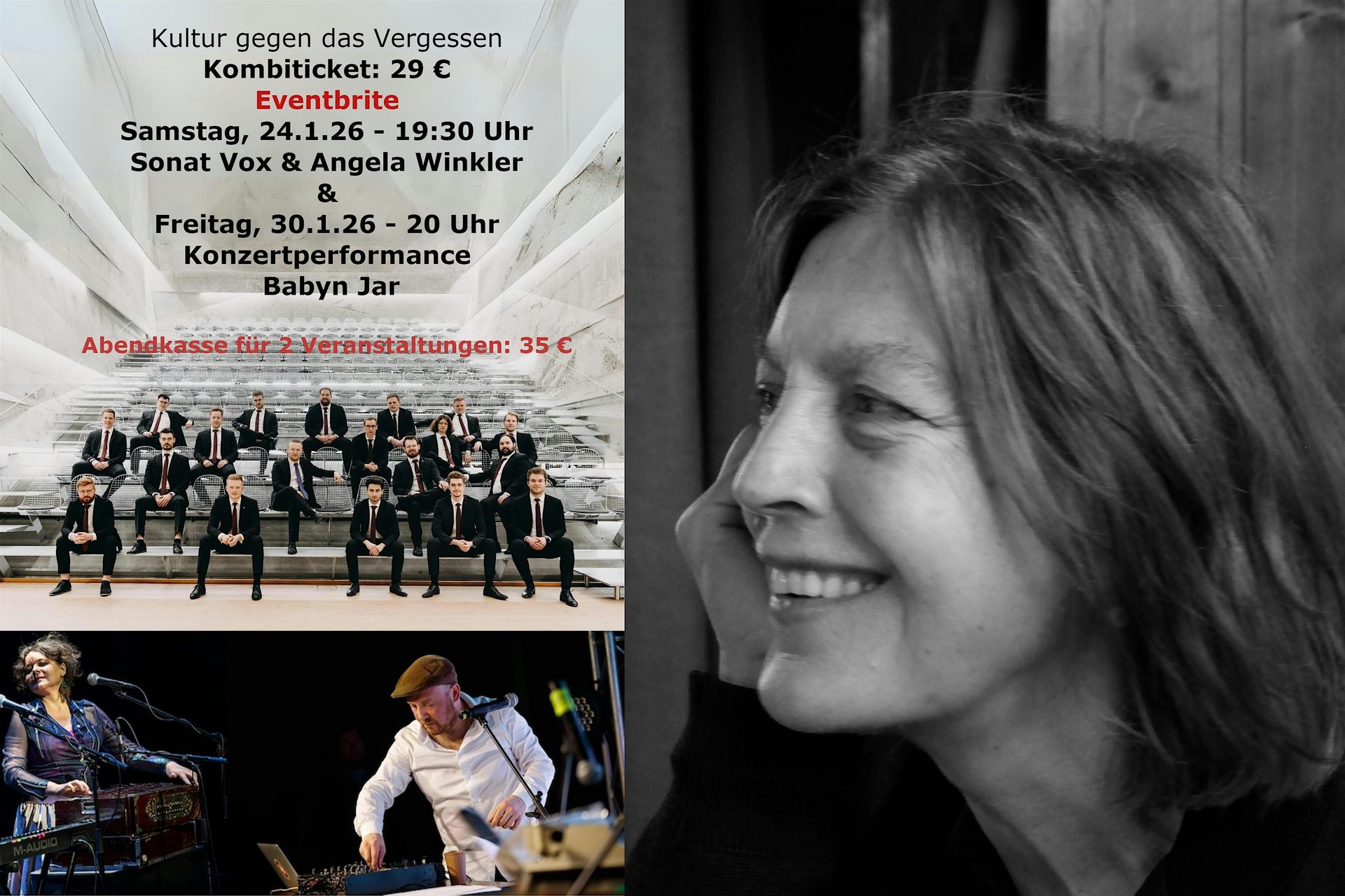 Earlybird-Kombiticket: Sonat Vox & Angela Winkler / Babyn Jar