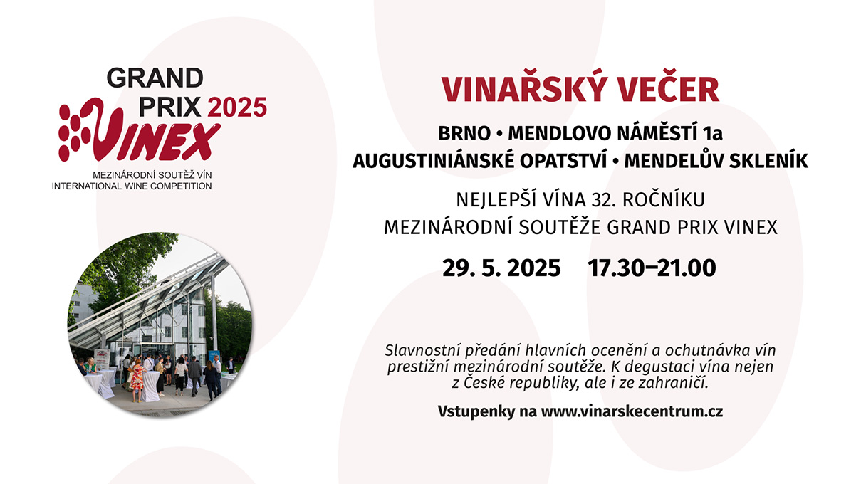 Vinařský večer s víny z mezinárodní soutěže GRAND PRIX VINEX 2025