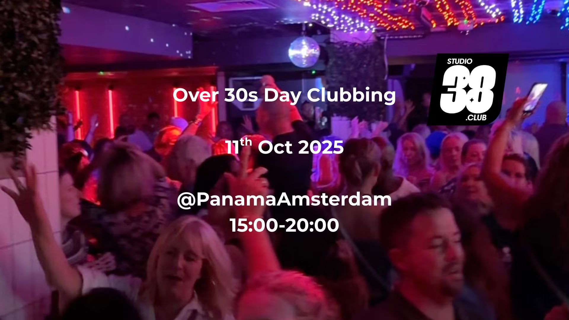 💃🏼Over 30’s daytime Clubbing 3-8 🪩80’s/90’s music. Dance & make new friends🤗