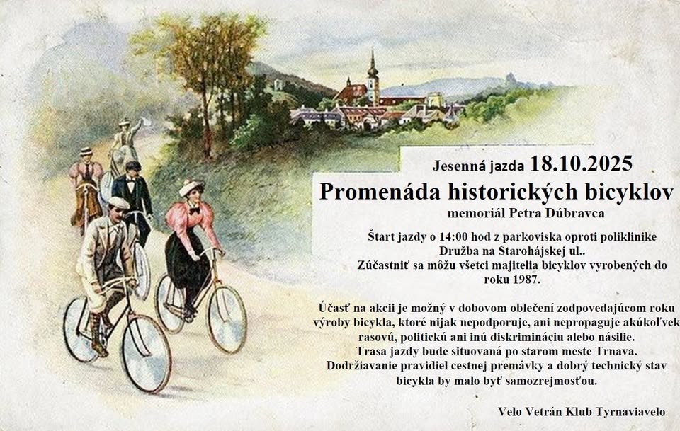 Promenáda historických bicyklov - Trnava 18.10.2025 - Jesenná jazda