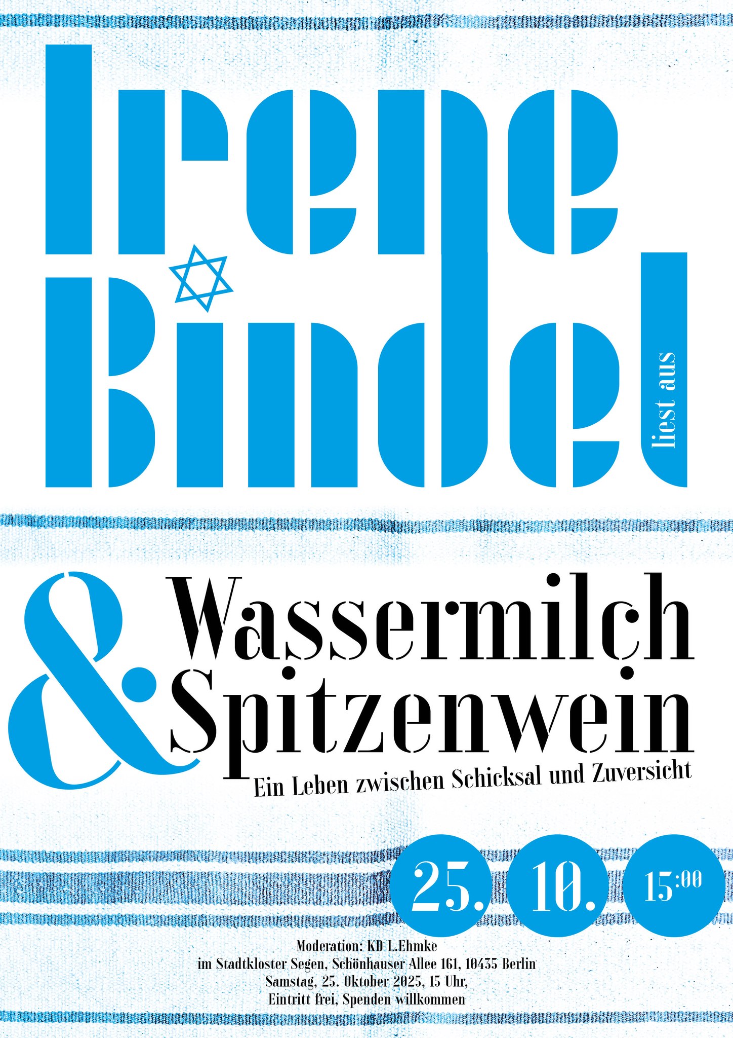 Irene Bindel liest aus "Wassermilch & Spitzenwein"