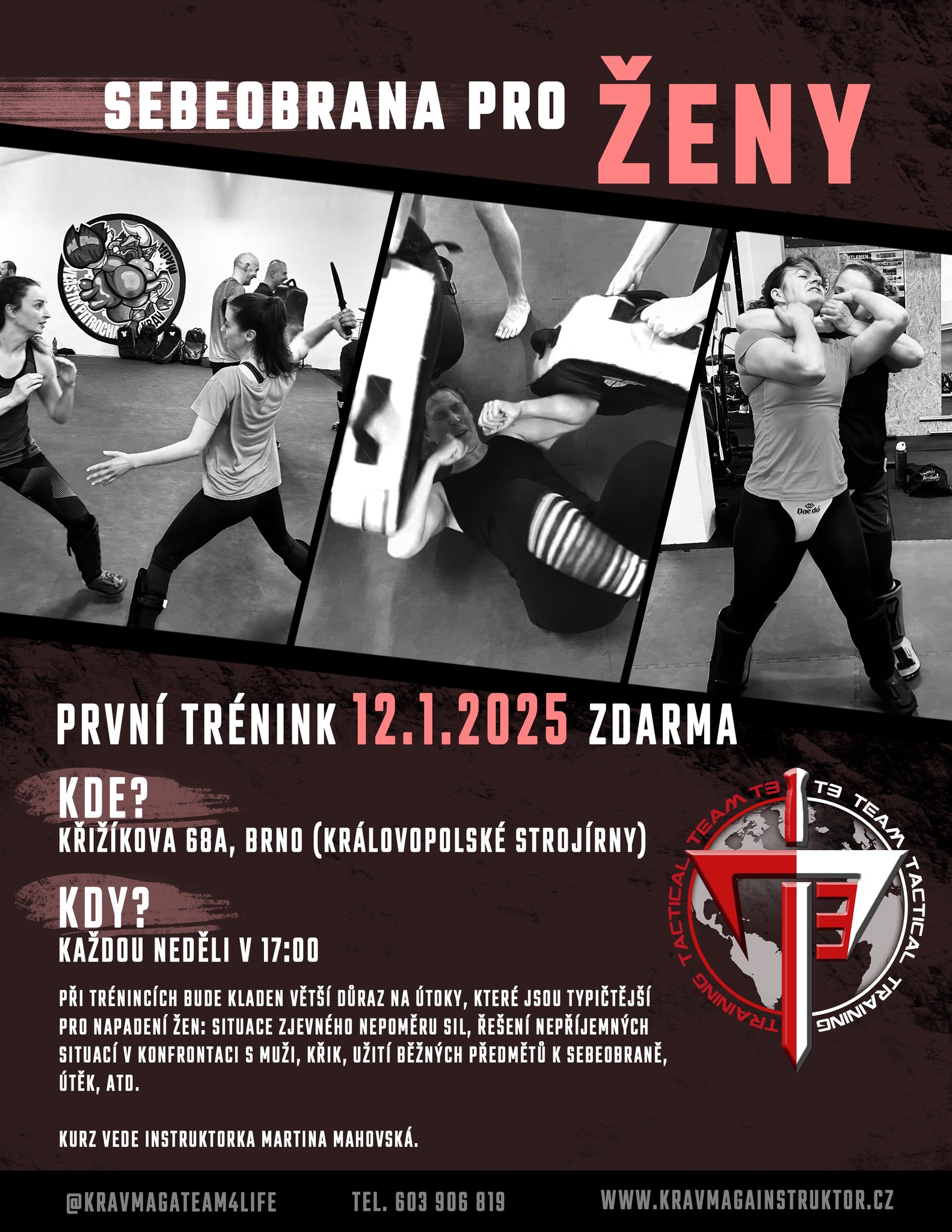 Tříměsíční kurz sebeobrany pouze pro ženy