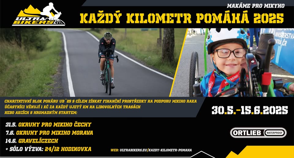 KAŽDÝ KILOMETR POMÁHÁ 2025 - charitativní blok Poháru UltraBikers