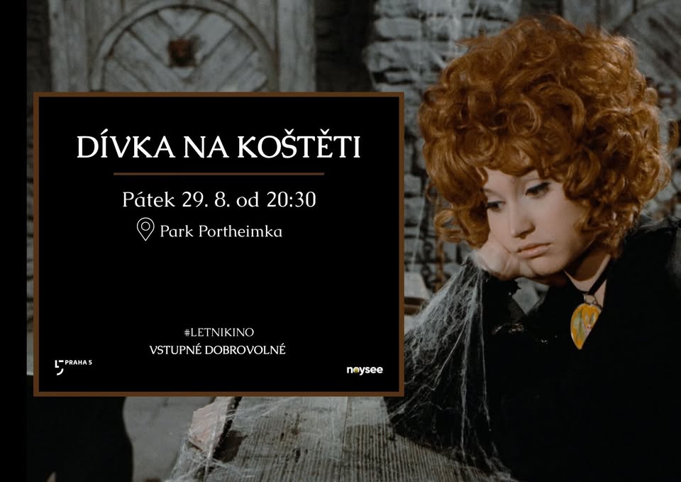 Dívka na koštěti v Portheimce