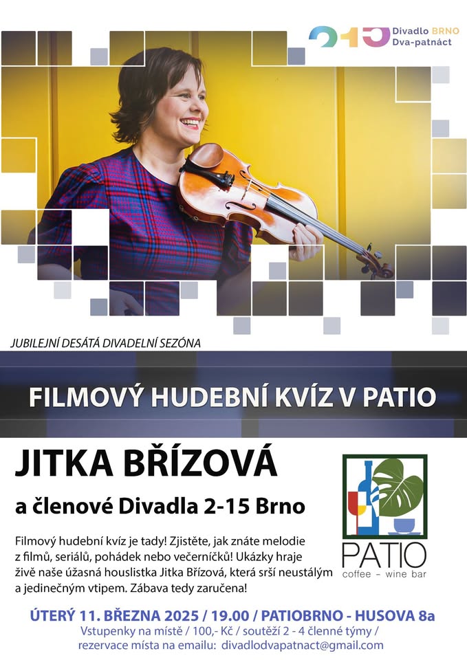 Filmový hudební kvíz v PatioBaru s Jitkou Břízovou