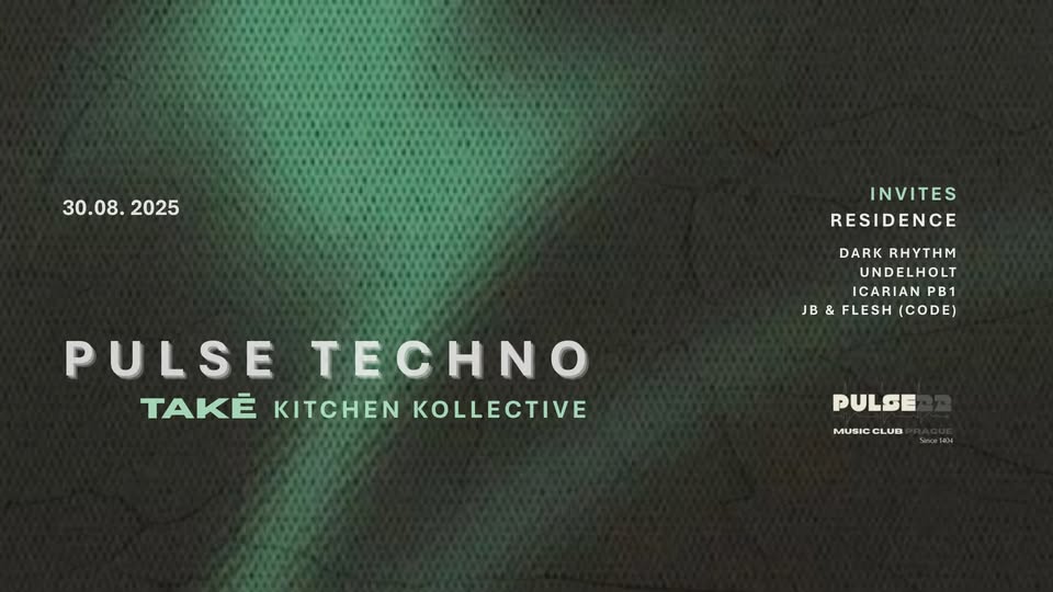 Pulse Techno w/ Takē, Dark Rhythm, Icarian PB1, Underholt, JB&Flesh, Paul Lennar, Peat, Igor Pataky