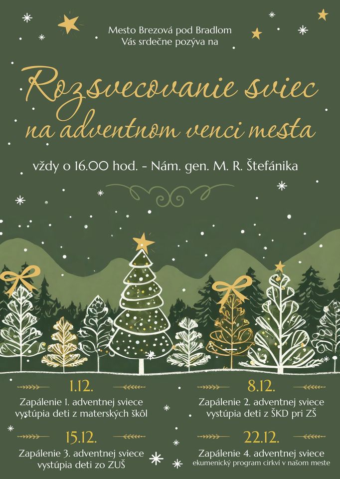 Lighting the candles on the Advent wreath in Brezová 2024