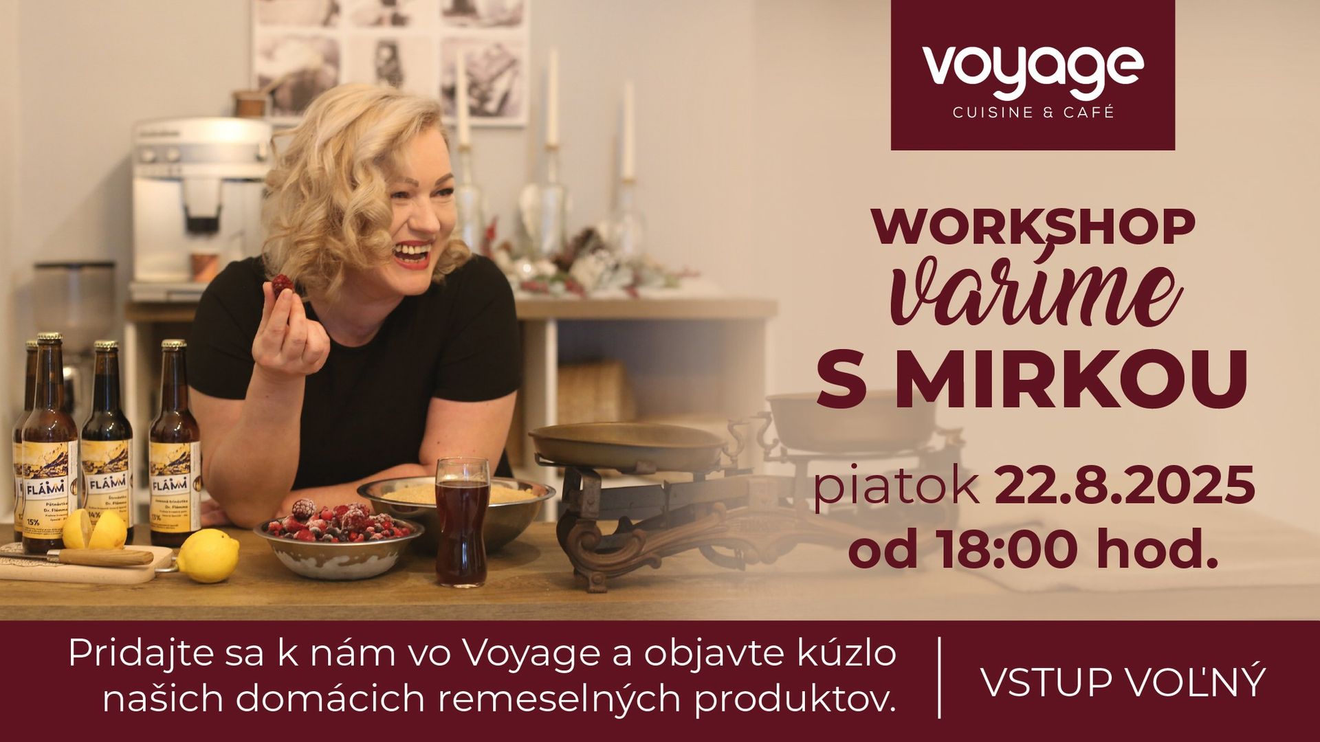 WORKSHOP varíme s Mirkou PIATOK 22-8-2025