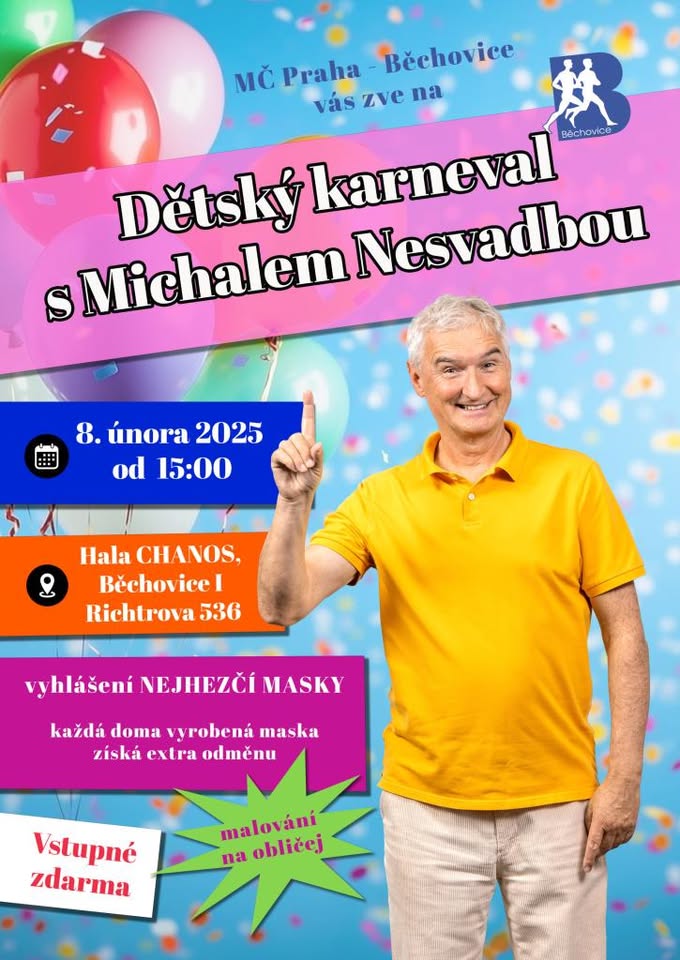 Dětský karneval s Michalem Nesvadbou 🎭