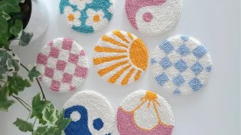 Punch needle a coaster