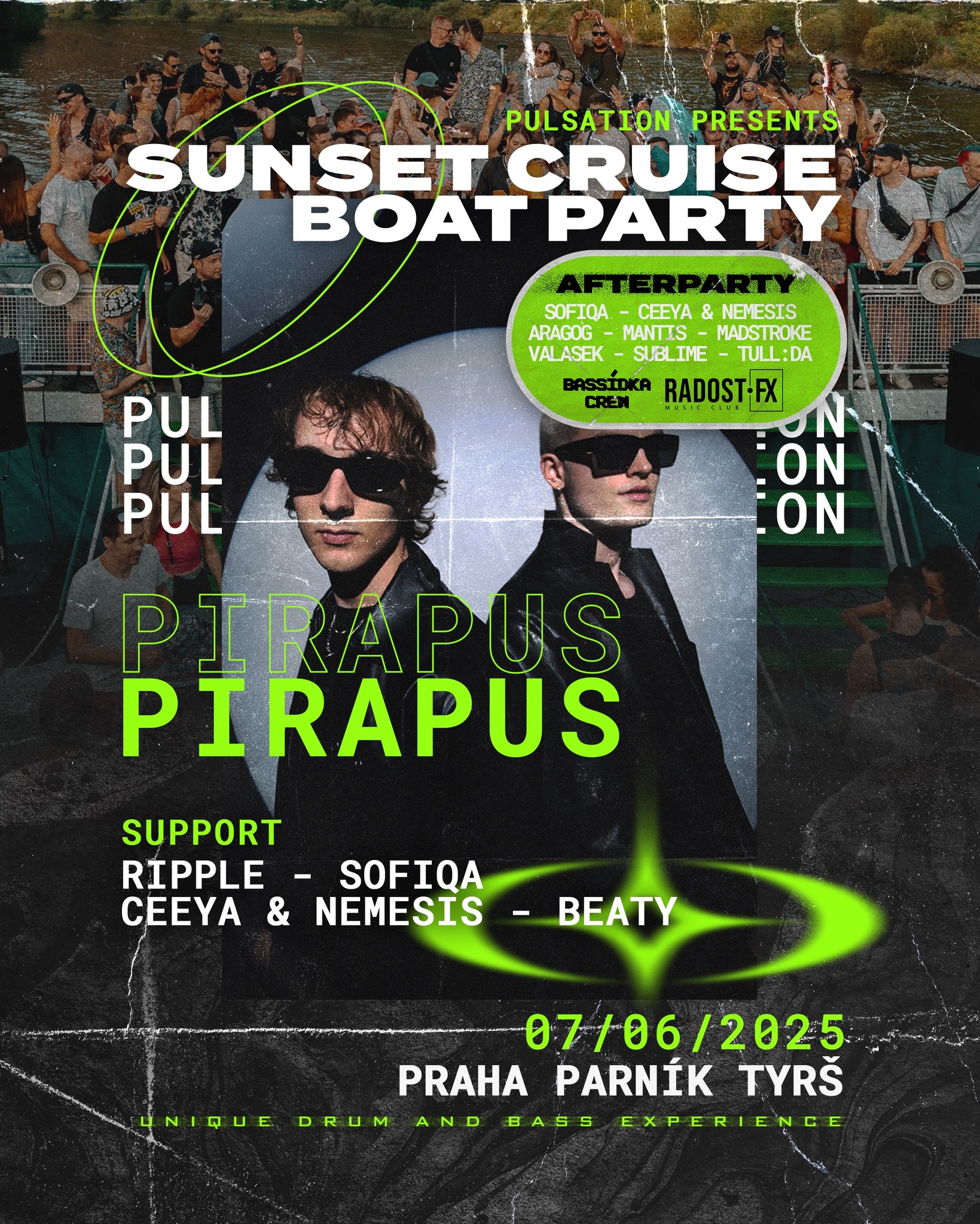 PULSATION BOATS afterparty RADOST FX: BASSídka crew & guests w/ SOFIQA, CEEYA & NEMESIS