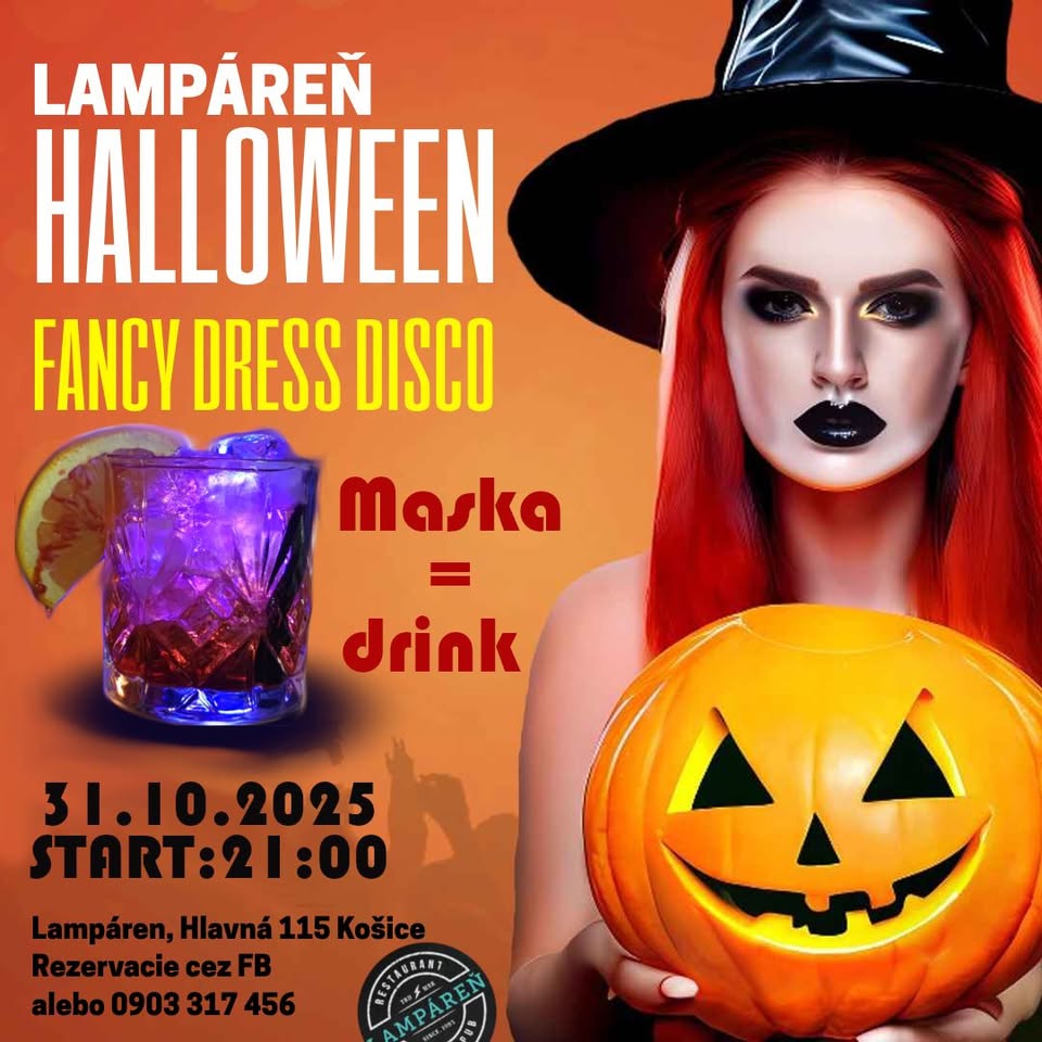 HALLOWEEN PÁRTY PIATOK 31.10.2025  MASKA-> DRINK ZDARMA!!!