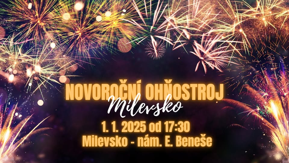 Novoroční ohňostroj v Milevsku 2025