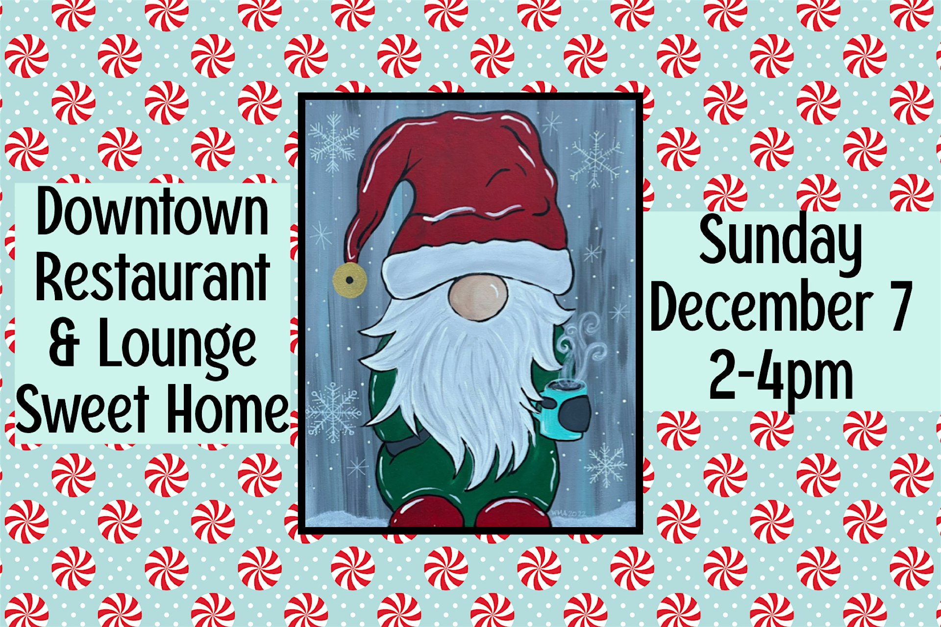 December Paint & Sip at Downtown Restaurant & Lounge in Sweet Home