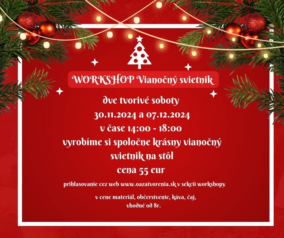 Vianočný workshop - svietnik