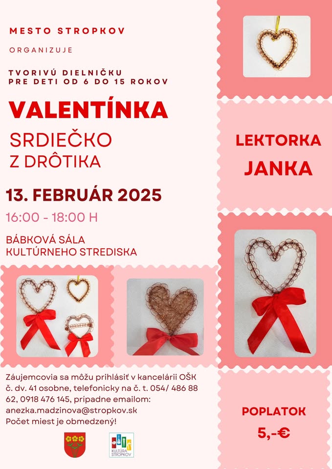 Valentínka - srdiečko z drôtika - tvorivá dielnička
