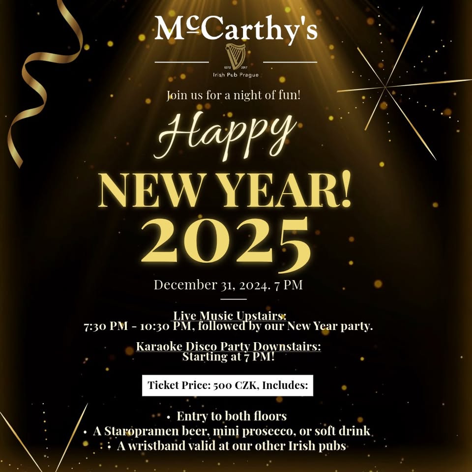 Happy New Year 2025 at McCarthy's!