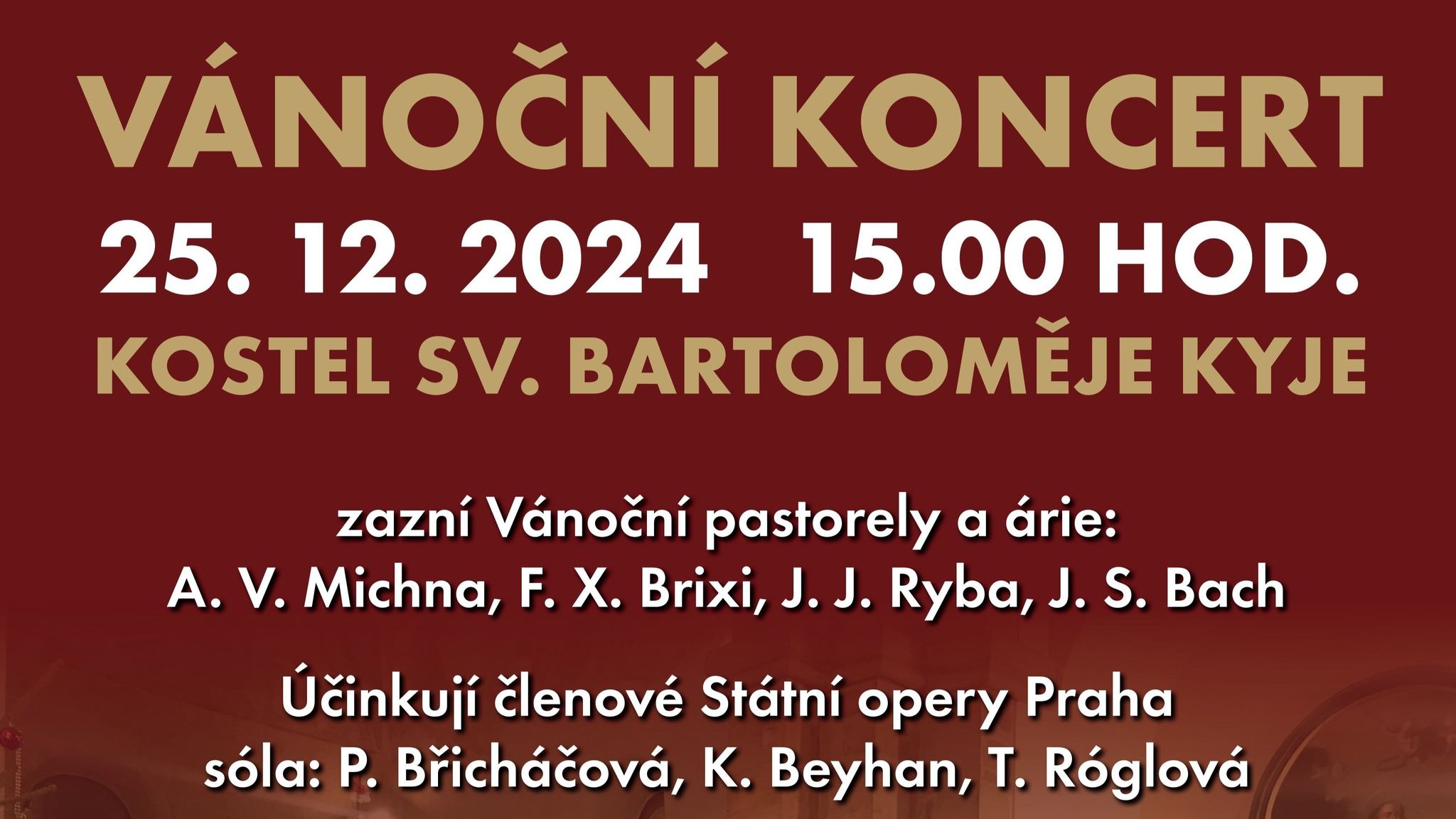 Vánoční koncert v kostele sv. Bartoloměje v Kyjích