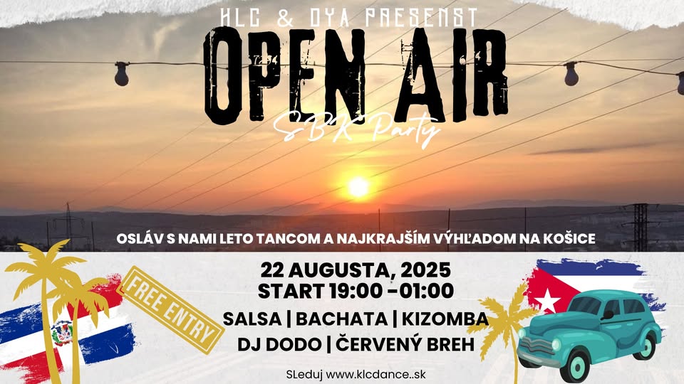 Open Air SBK Party – Salsa • Bachata • Kizomba | ČERVENÝ BREH
