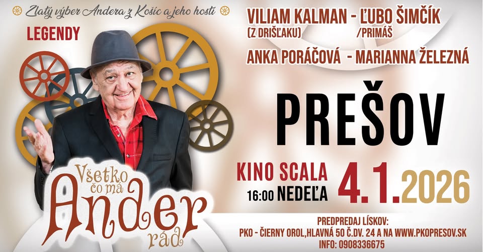 Ander z Košíc uvádza VŠETKO ČO MÁ ANDER RÁD/LEGENDY PREŠOV kino SCALA