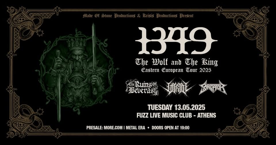 1349 (NO) | The Ruins of Beverast (DE) | Vitriol (US) | Sarcator (SE) live in Athens