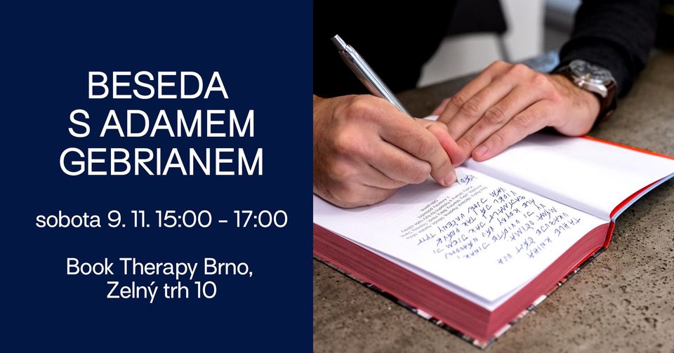Beseda s Adamem Gebrianem v brněnské Book Therapy