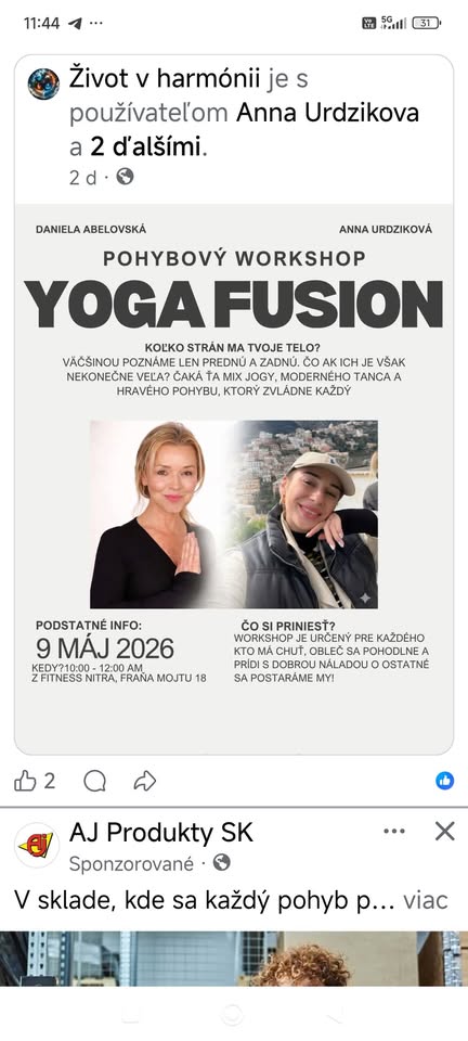Pohybový workshop.  Yoga fusion
