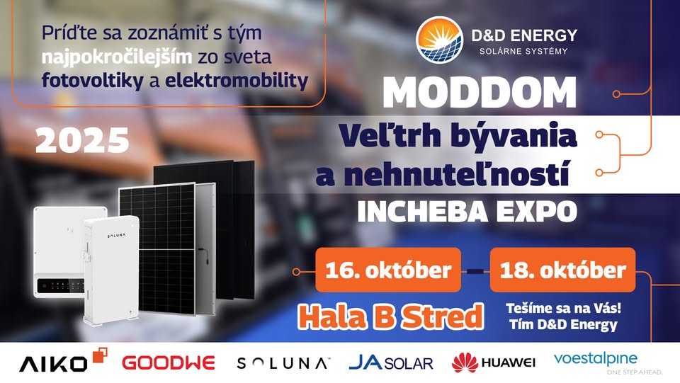 MODDOM výstava fotovoltiky od D&D Energy