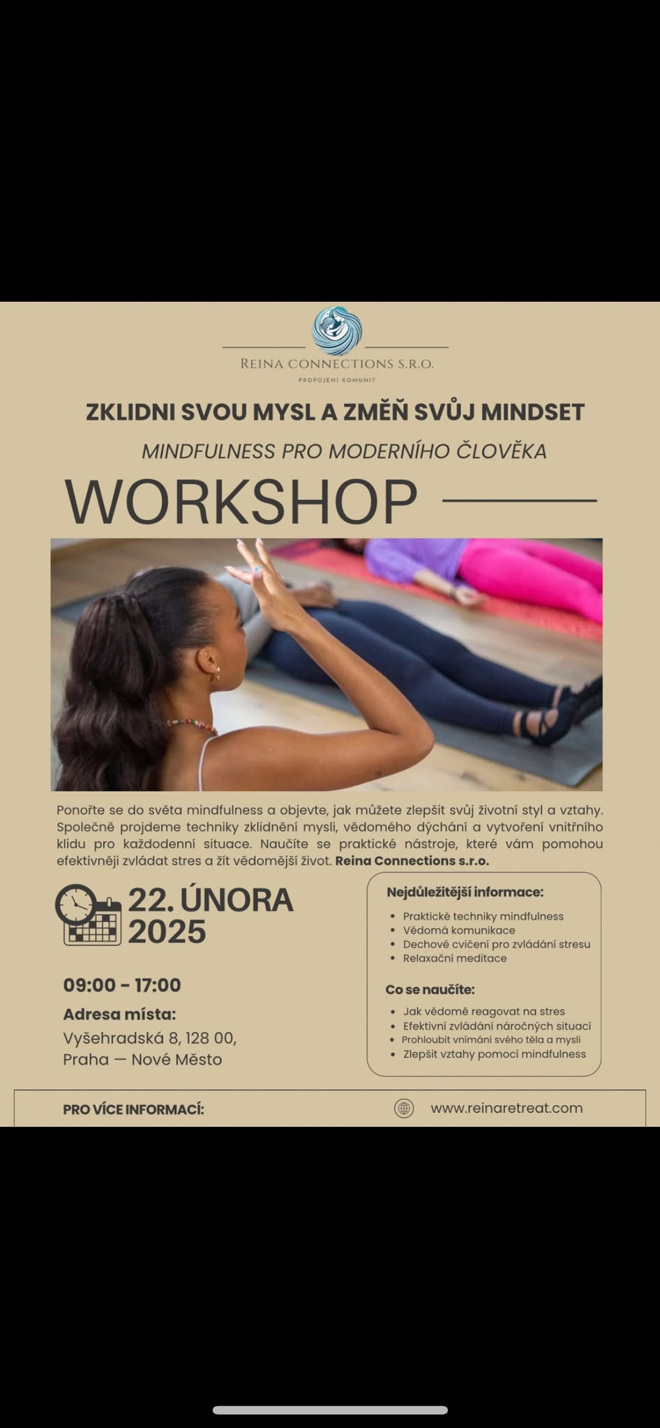 ZKLIDNI SVOU MYSL A ZMEN SVUJ MINDSET MINDFULNESS PRO MODERNÍHO CLOVEKA WORKSHOP