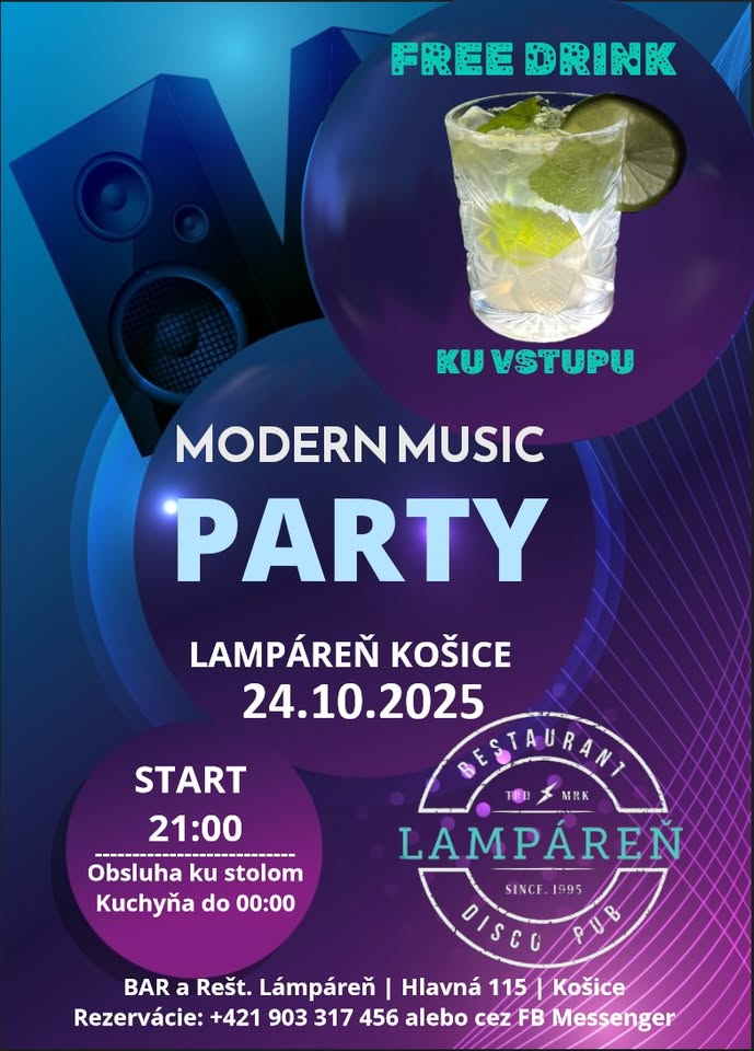 LAMPÁREŇ MODERN PÁRTY PIATOK 24.10.2025