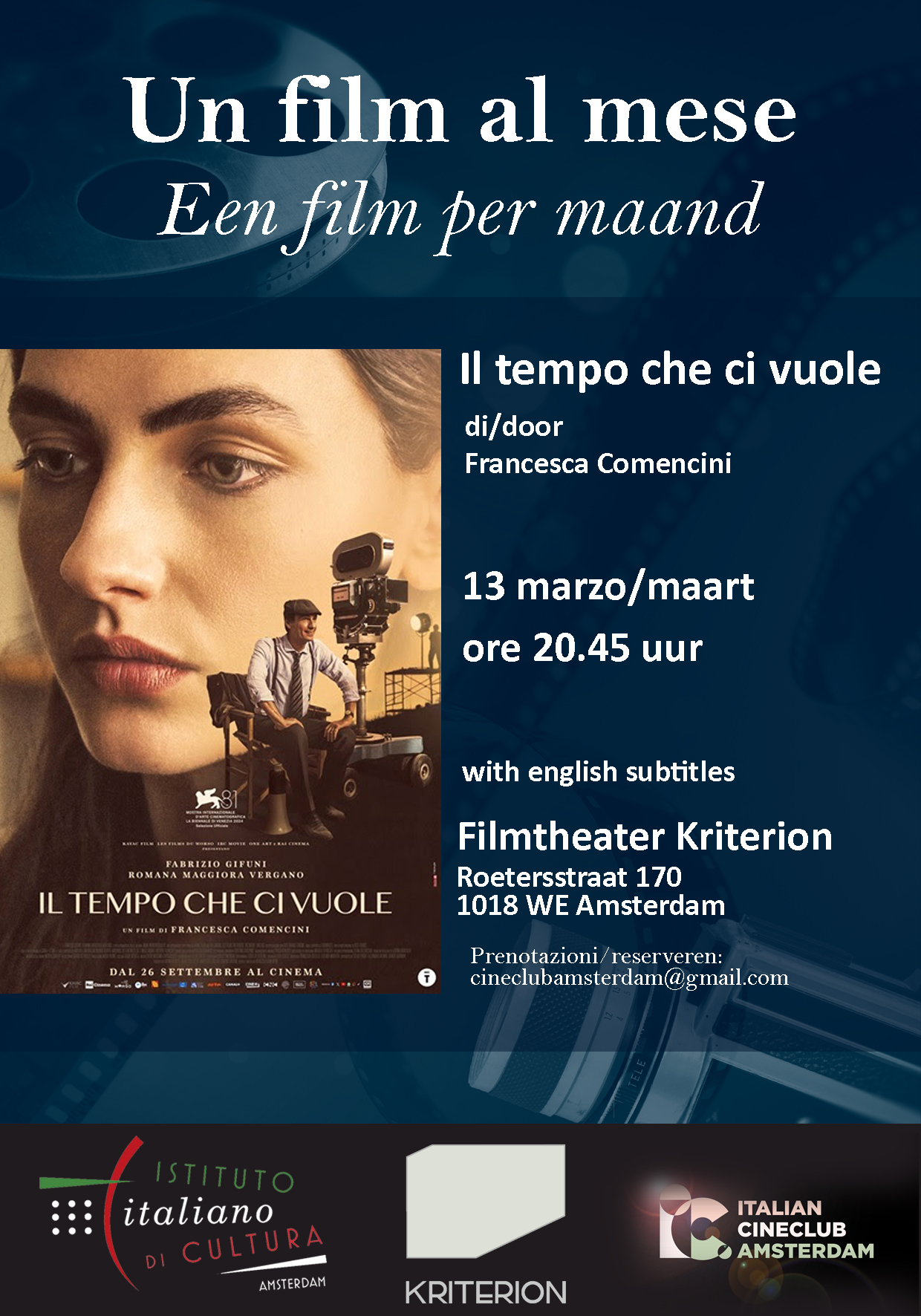 "IL TEMPO CHE CI VUOLE", proiezione del film di Francesca Comencini