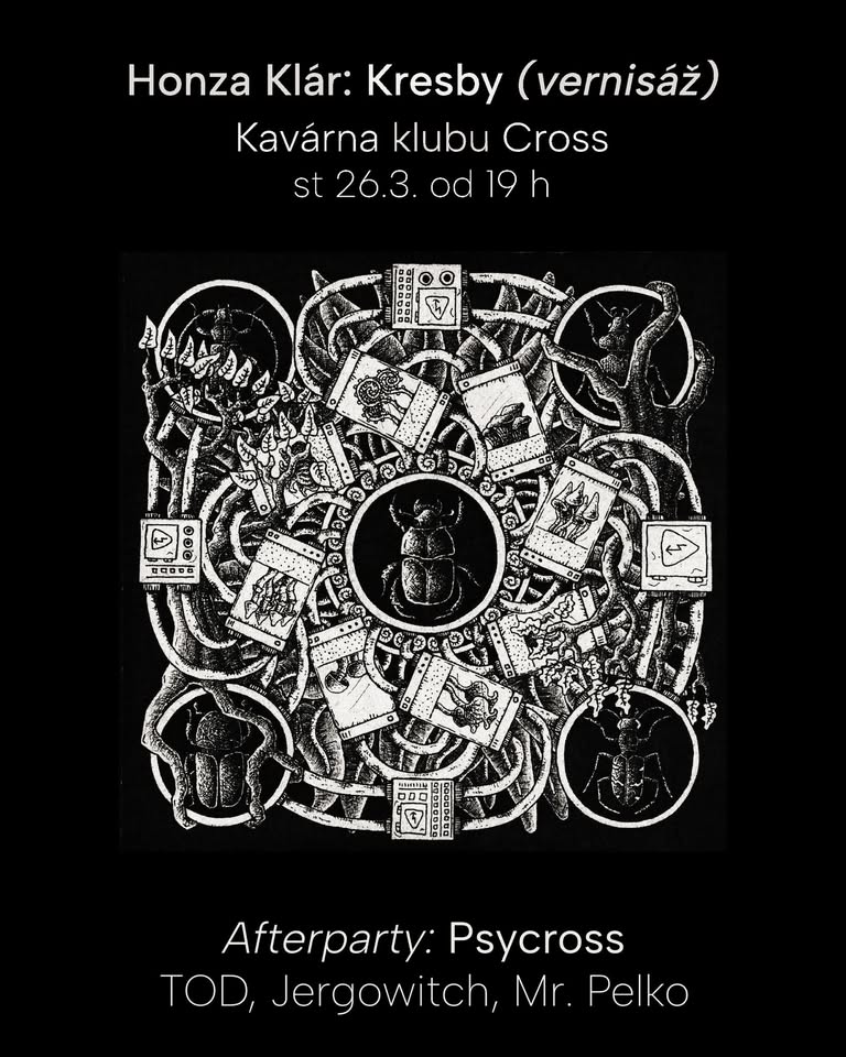 Honza Klár: Kresby (vernisáž + psytrance afterparty)