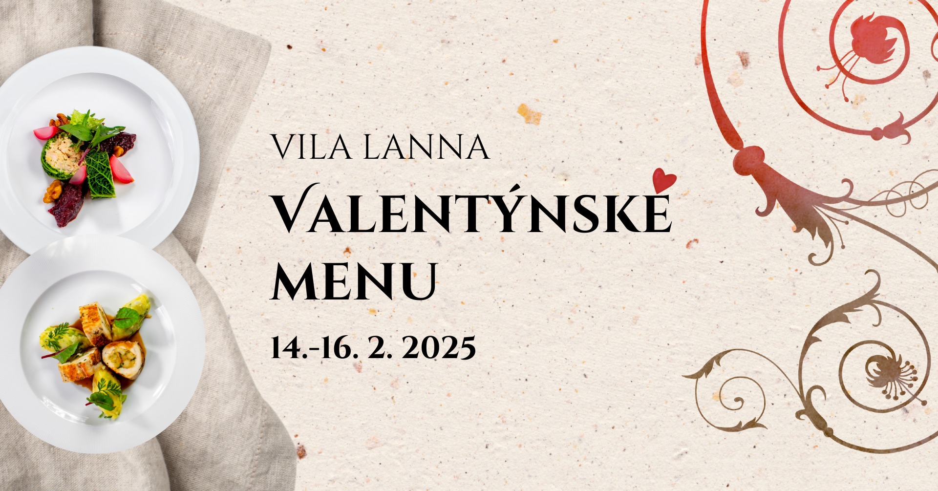 Valentýnské menu ve vile Lanna