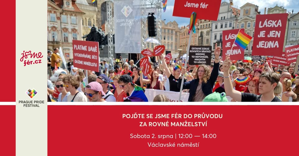 Pojďte se Jsme fér do průvodu za rovné manželství