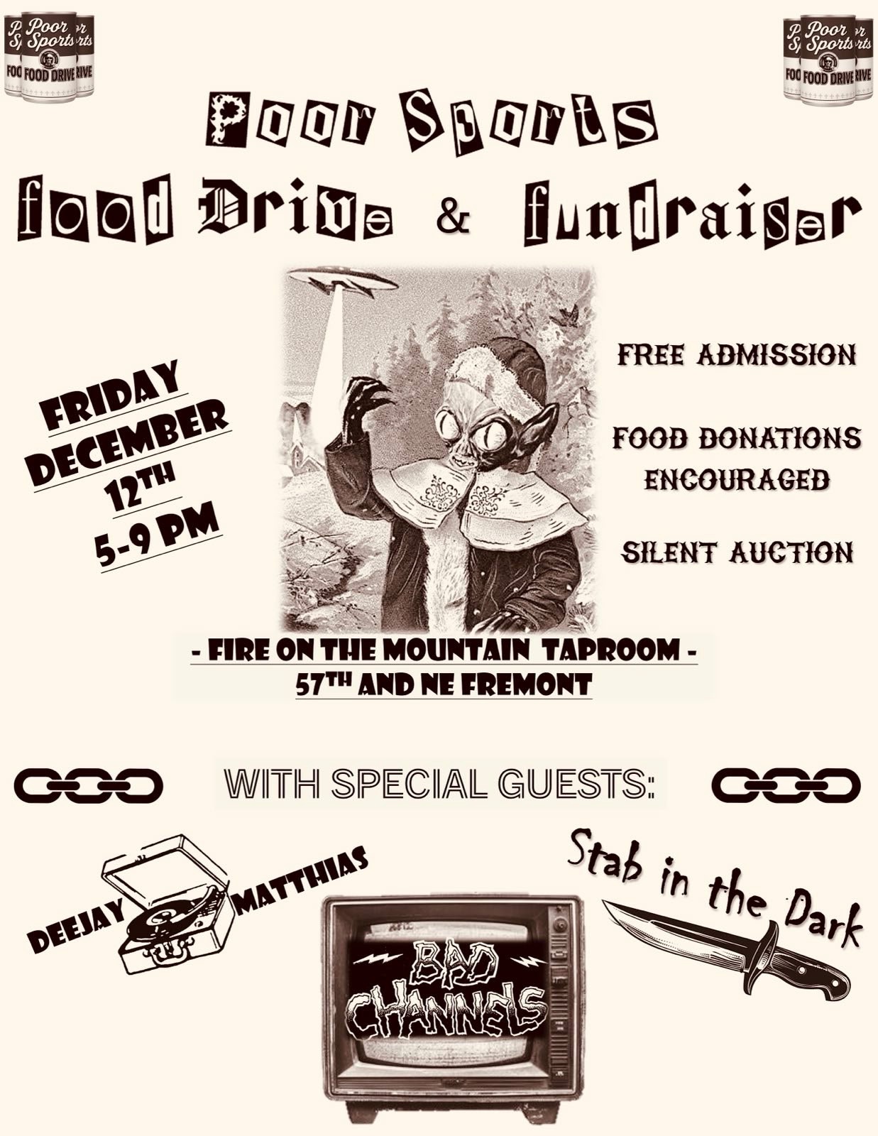 Food drive and fund raiser with the Bad Channels!
