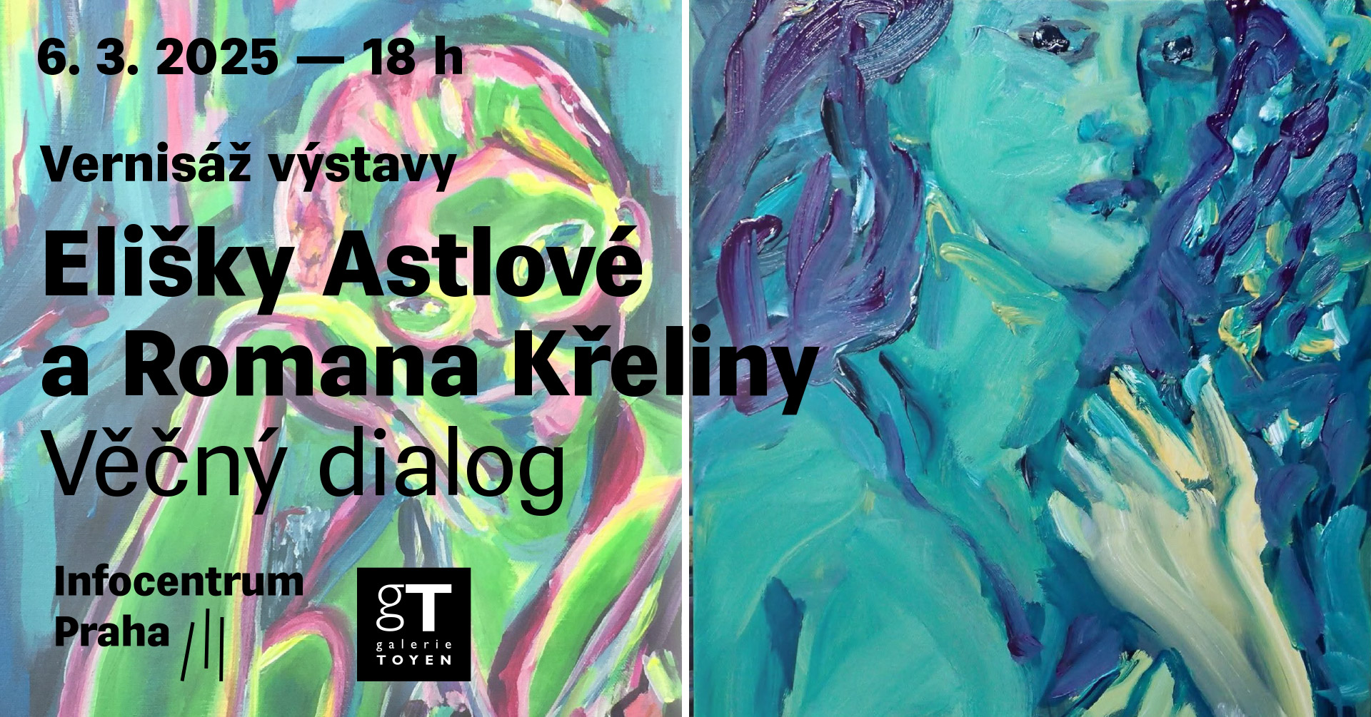Vernisáž výstavy Elišky Astlové a Romana Křeliny, Věčný dialog