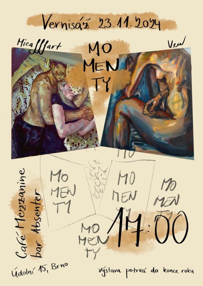 MO-MEN-TY //vernisáž// Michaela Němcová a Veronika Tišnovská