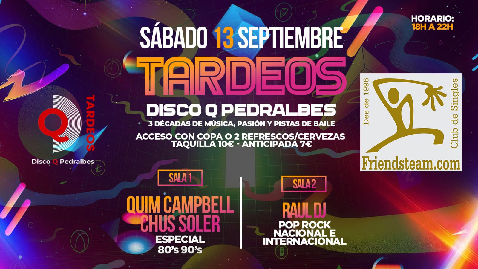 SETEMBRE TARDEOS Dissabte. Dissabte 13 Setembre 2025. Club Friendsteam.com