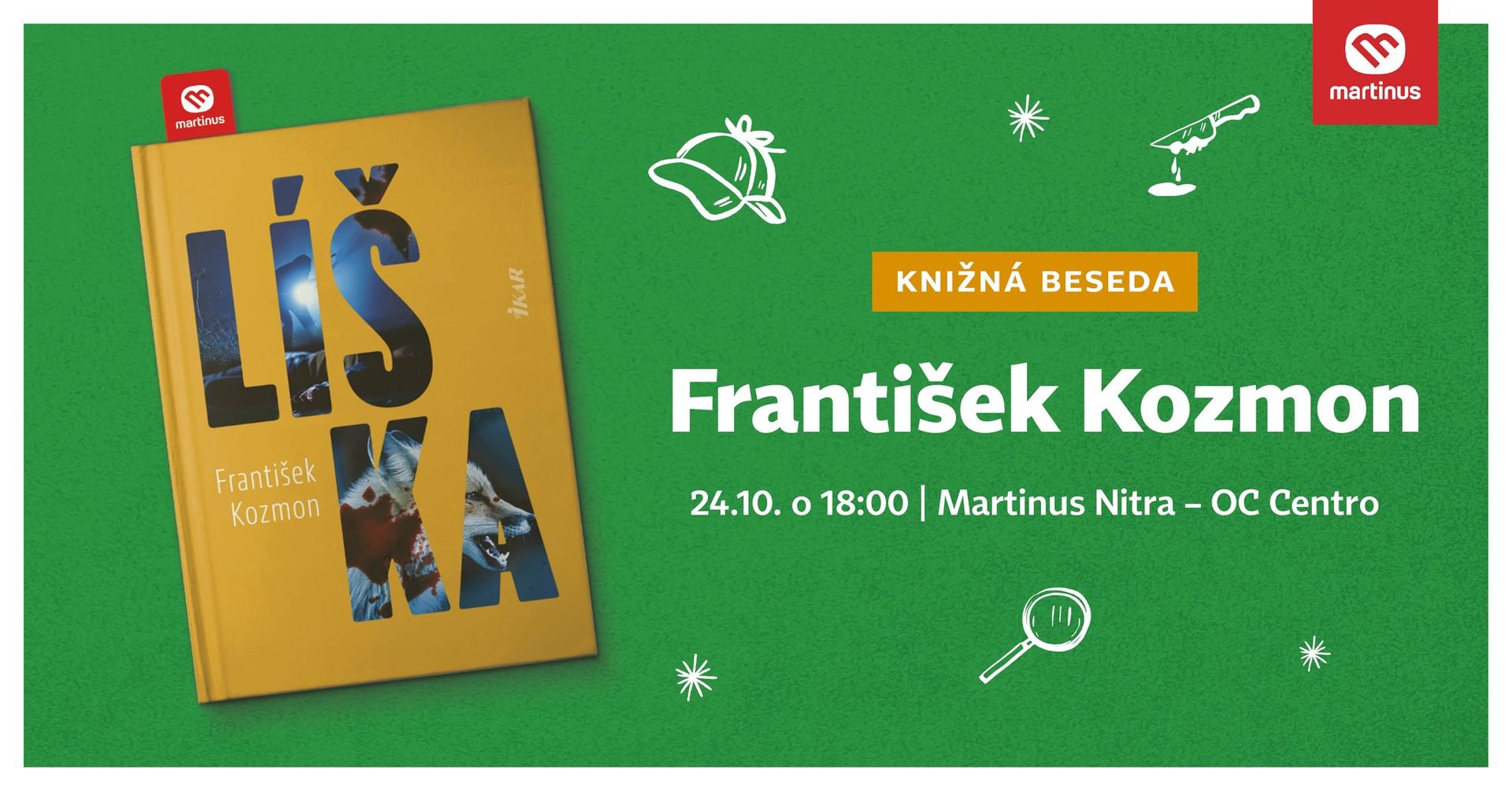 Knižná beseda s Františkom Kozmonom – Líška prichádza do Nitry