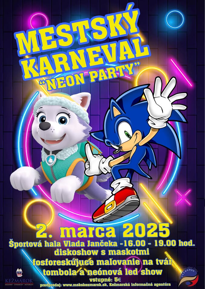 MESTSKÝ KARNEVAL V ŠTÝLE NEON PARTY