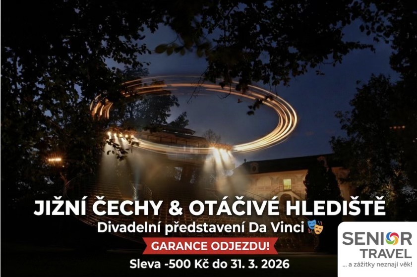 🎭 Kouzelné Jižní Čechy & Otáčivé hlediště: Da Vinci (Sleva 500 Kč!)