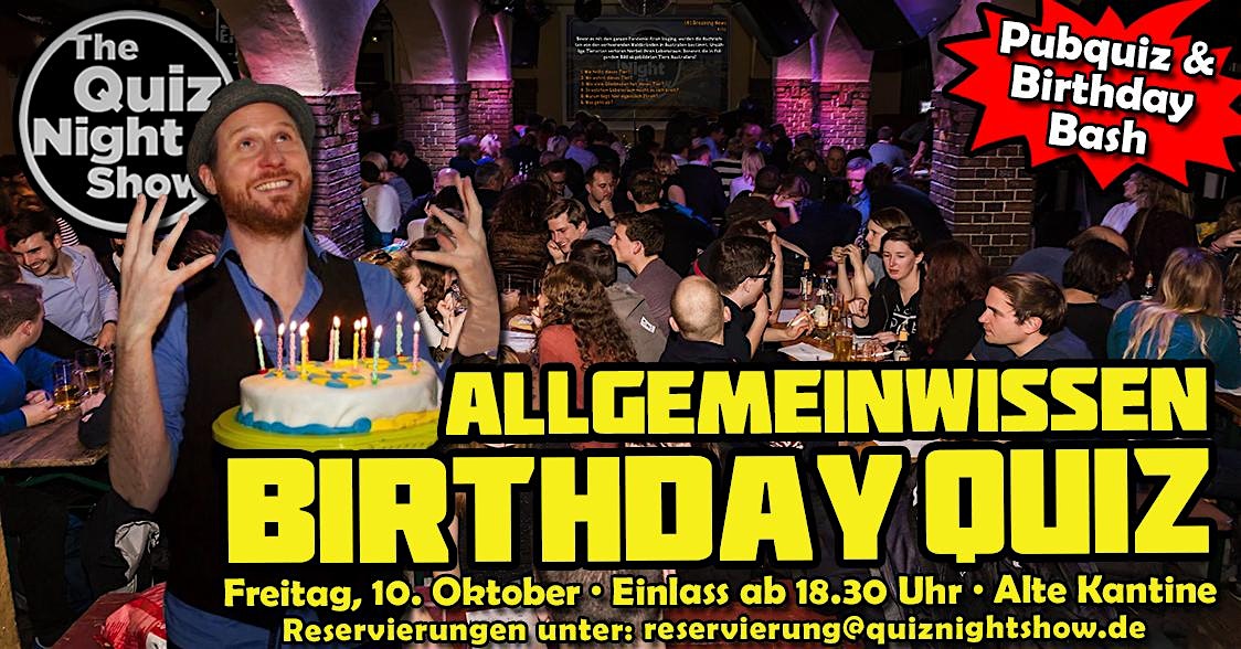 Quiz Night #538 - Birthday Bash (General Knowledge)