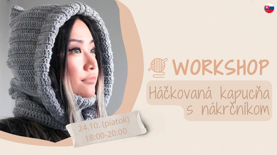 Háčkovaná kapucňa s nákrčníkom
