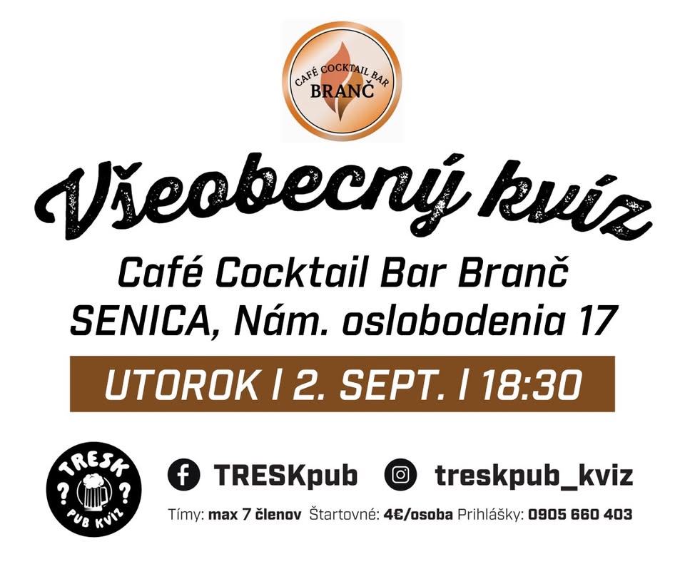 Senica - Café Branč kvíz PRE KAŽDÉHO